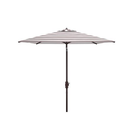 SAFAVIEH 7.5 ft. Iris Square Umbrella, Grey & White PAT8404D